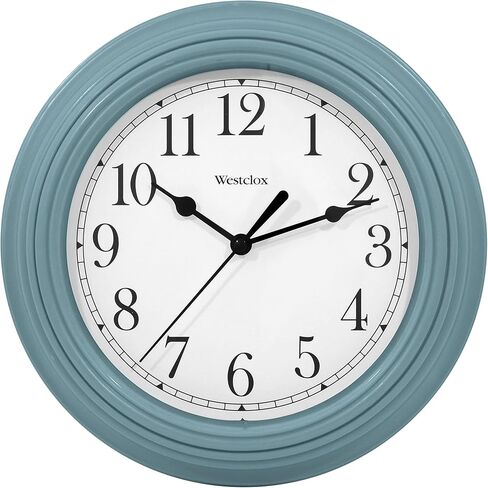 ساعة حائط دائرية بحركة كوارتز Westclox، تصميم تناظري معاصر، تعمل بالبطارية للاستخدام الداخلي (أسود، 9 بوصة) in Saudi Arabia