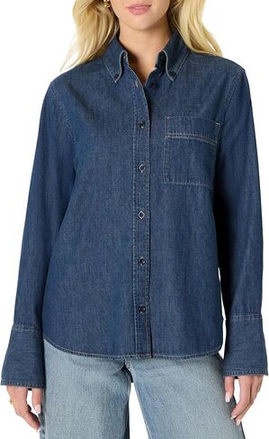 Amazon Essentials (Demi's Pick) Women's Oversized-Fit Denim Button-Down Shirt in Saudi Arabia