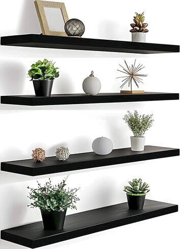 48 Inch Floating Shelves for Wall Rustic Light Wood Wall Shelves for Bedroom Set of 4 in Saudi Arabia