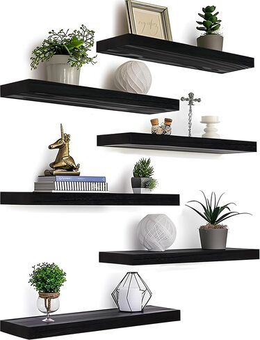 48 Inch Floating Shelves for Wall Rustic Light Wood Wall Shelves for Bedroom Set of 4 in Saudi Arabia