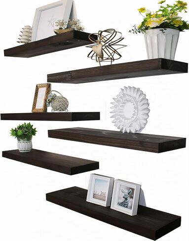48 Inch Floating Shelves for Wall Rustic Light Wood Wall Shelves for Bedroom Set of 4 in Saudi Arabia