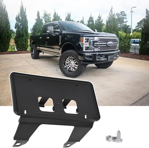 Front License Plate Frame for Ford F250 F350 F450 F550 Super Duty 2011-2016 NO Drill Front Bumper License Plate Holder Mounting Bracket Cover Replace # BC3Z-17A385-AA FO1068131 in Saudi Arabia