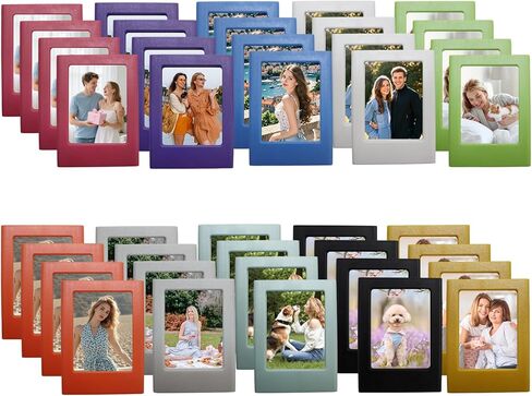40 Pack Magnetic Picture Frame 2x3 Picture Frame Bulk Mini Picture Frames Set For Fujifilm Instax Frame Cute Multiple Colorful Photo Frames for Refrigerator Wallet Size Picture Frames in Kuwait