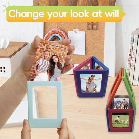40 Pack Magnetic Picture Frame 2x3 Picture Frame Bulk Mini Picture Frames Set For Fujifilm Instax Frame Cute Multiple Colorful Photo Frames for Refrigerator Wallet Size Picture Frames in Kuwait