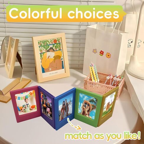 40 Pack Magnetic Picture Frame 2x3 Picture Frame Bulk Mini Picture Frames Set For Fujifilm Instax Frame Cute Multiple Colorful Photo Frames for Refrigerator Wallet Size Picture Frames in Kuwait