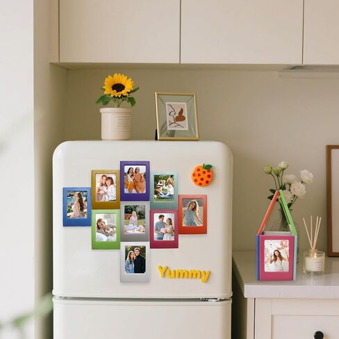 40 Pack Magnetic Picture Frame 2x3 Picture Frame Bulk Mini Picture Frames Set For Fujifilm Instax Frame Cute Multiple Colorful Photo Frames for Refrigerator Wallet Size Picture Frames in Kuwait
