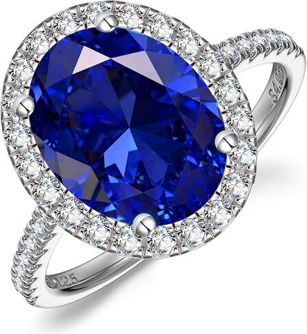 Certified 4ct Lab Grown Royal Blue Sapphire Rings for Women, Princess Diana Inspired Engagement ring, Anniversary, September Birthstone Eco-Friendly Fine Jewelry Gifts, with Certification & Gift Box in Saudi Arabia