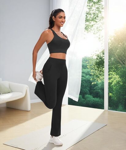 Sports Bra for Women, Tank Wide Straps Square Neck Criss-Cross Bra with Removable Cups for Yoga Gym Athletic Running in Kuwait