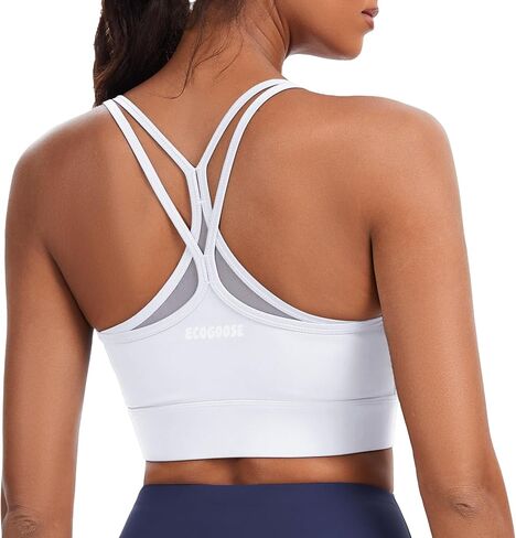 Sports Bra for Women, Tank Wide Straps Square Neck Criss-Cross Bra with Removable Cups for Yoga Gym Athletic Running in Kuwait