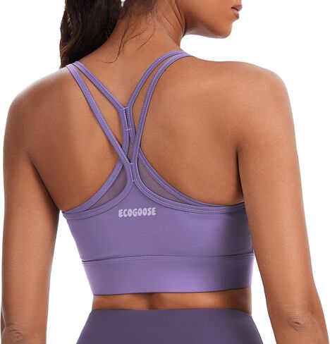 Sports Bra for Women, Tank Wide Straps Square Neck Criss-Cross Bra with Removable Cups for Yoga Gym Athletic Running in Kuwait