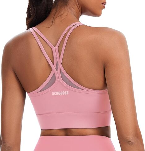 Sports Bra for Women, Tank Wide Straps Square Neck Criss-Cross Bra with Removable Cups for Yoga Gym Athletic Running in Kuwait