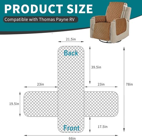غطاء كرسي متوافق مع توماس باين RV - غطاء كرسي كرسي، أغطية أريكة غير قابلة للانزلاق مع حزام مطاطي، قابل للغسل، حامي الأثاث للكلاب والحيوانات الأليفة in Kuwait
