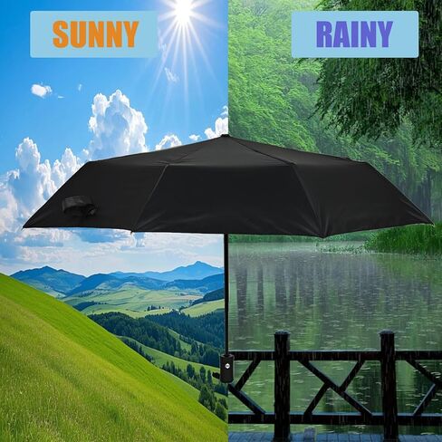 Creative Automatic UV Protection Black Umbrella, Foldable All-Weather Umbrella with Black Coating for Both Sunny and Rainy Days. in Saudi Arabia