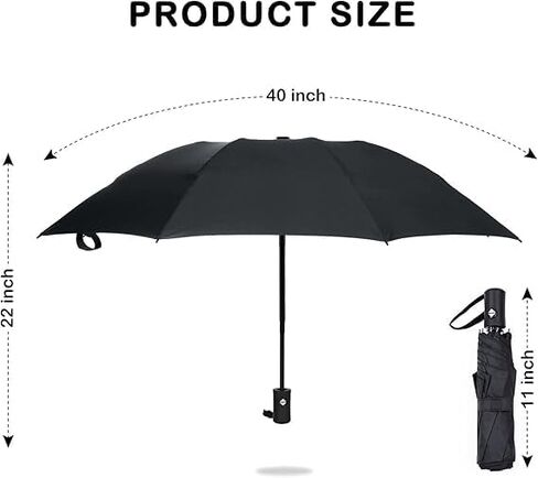 Creative Automatic UV Protection Black Umbrella, Foldable All-Weather Umbrella with Black Coating for Both Sunny and Rainy Days. in Saudi Arabia