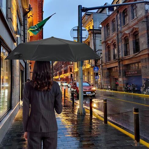 Creative Automatic UV Protection Black Umbrella, Foldable All-Weather Umbrella with Black Coating for Both Sunny and Rainy Days. in Saudi Arabia