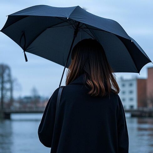 Creative Automatic UV Protection Black Umbrella, Foldable All-Weather Umbrella with Black Coating for Both Sunny and Rainy Days. in Saudi Arabia