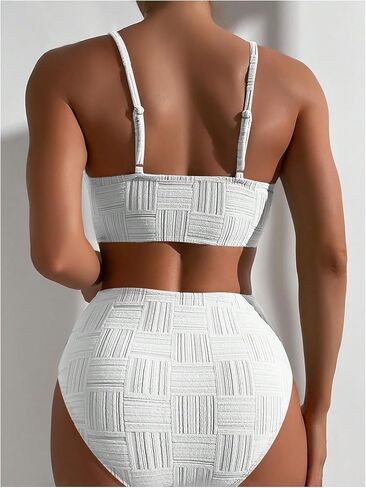 طقم بيكيني نسائي من SweatyRocks مكون من قطعتين لباس سباحة عالي الخصر in Kuwait