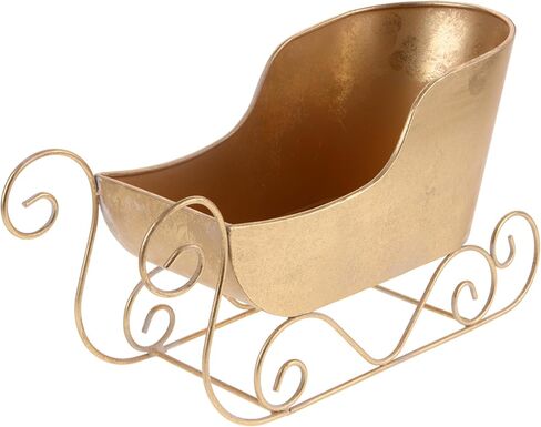 Angoily Golden Sled Car Decoration for Christmas Tree Iron Sleigh Ornament for Holiday Parties and Festive Decor 12.59 x 6.88 x 4.84 Inch in Saudi Arabia