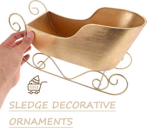 Angoily Golden Sled Car Decoration for Christmas Tree Iron Sleigh Ornament for Holiday Parties and Festive Decor 12.59 x 6.88 x 4.84 Inch in Saudi Arabia