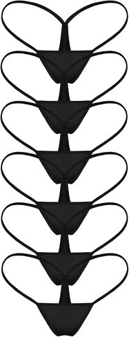 Womens G String Thongs Micro Back Tiny Panties Low Rise No Show Bikini Bottom Daily Underwear in Kuwait