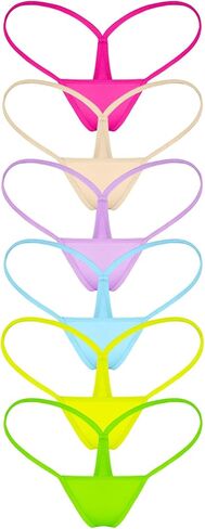Womens G String Thongs Micro Back Tiny Panties Low Rise No Show Bikini Bottom Daily Underwear in Kuwait