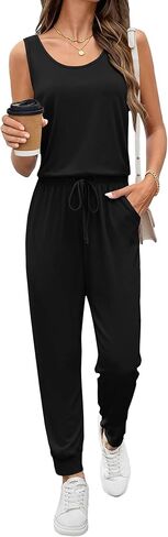 Ekouaer Jumpsuits for Women Casual Sleeveless 2026 Summer Romper Dressy Vacation One Piece Outfits Fashion Travel Clothes in Saudi Arabia