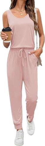 Ekouaer Jumpsuits for Women Casual Sleeveless 2026 Summer Romper Dressy Vacation One Piece Outfits Fashion Travel Clothes in Saudi Arabia