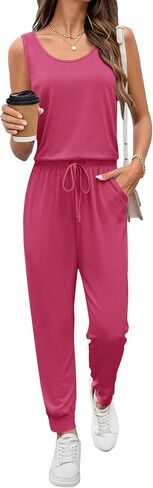 Ekouaer Jumpsuits for Women Casual Sleeveless 2026 Summer Romper Dressy Vacation One Piece Outfits Fashion Travel Clothes in Saudi Arabia