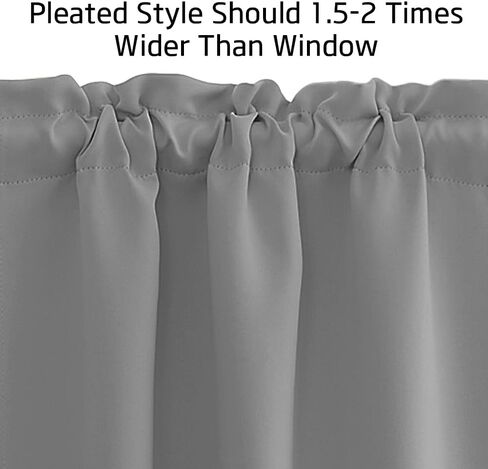 Kitchen Curtains for Small Window, Blackout Thermal Insulated Short Curtain Valances for Closet Cabinet, Rod Pocket Window Covering for Bathroom, 29" W x 36" L, Silver Grey, 2 Panels in Saudi Arabia