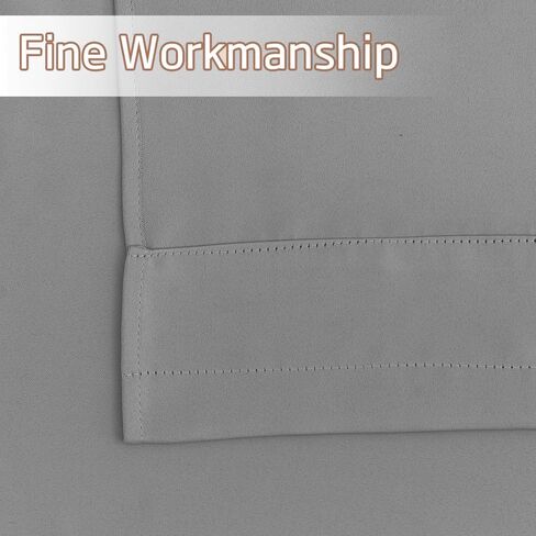 Kitchen Curtains for Small Window, Blackout Thermal Insulated Short Curtain Valances for Closet Cabinet, Rod Pocket Window Covering for Bathroom, 29" W x 36" L, Silver Grey, 2 Panels in Saudi Arabia
