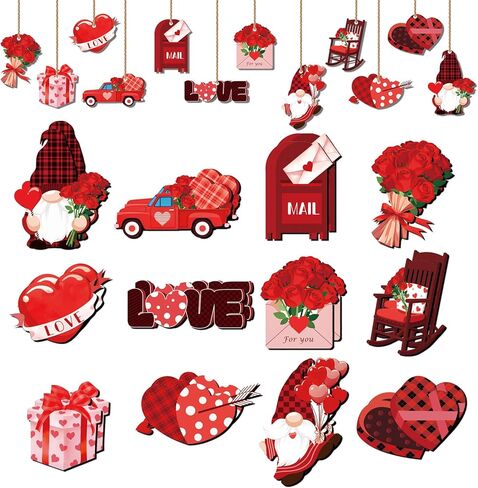 24 قطعة من زخارف جنوم عيد الميلاد، شجرة عيد الميلاد اكاليل عيد الميلاد جنوم خشبية معلقة الحلي، لوازم تزيين حفلات عيد الميلاد، حبال تزيين الحرف اليدوية in Kuwait