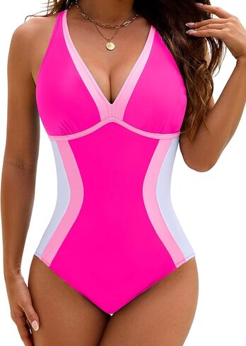 BMJL Womens One Piece Swimsuit Slimming Tummy Control Bathing Suit Color Block Shapewear Swim Suits 2025 in Saudi Arabia