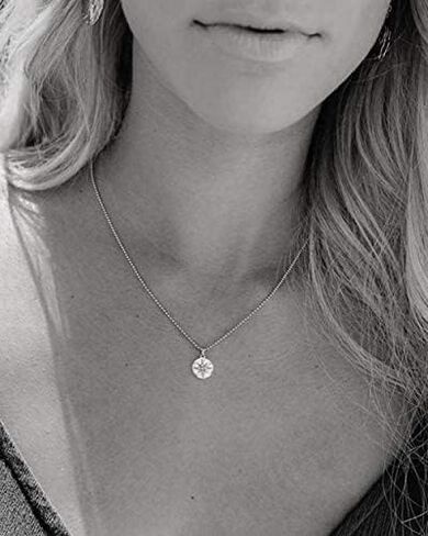 A Charmed Impression Sterling Silver CZ Starburst Necklace - 13th Birthday Gift for Girls in Saudi Arabia