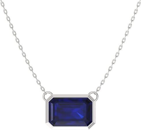 عقد سوليتير صغير الحجم من الأحجار الكريمة الطبيعية والمعتمدة من Diamondere من الذهب الأبيض عيار 14 قيراط | قلادة 0.55 قيراط مع سلسلة فضية in Kuwait