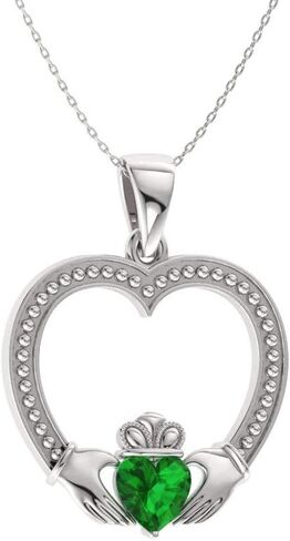 قلادة Diamondrere الطبيعية والمعتمدة من الأحجار الكريمة المقطوعة على شكل قلب من الذهب الخالص عيار 14 قيراط | قلادة 0.30 قيراط مع سلسلة هدية عيد الحب لها in Kuwait