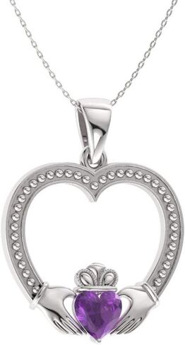 قلادة Diamondrere الطبيعية والمعتمدة من الأحجار الكريمة المقطوعة على شكل قلب من الذهب الخالص عيار 14 قيراط | قلادة 0.30 قيراط مع سلسلة هدية عيد الحب لها in Kuwait