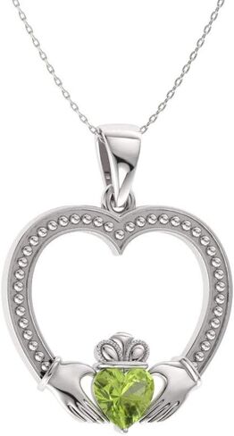 قلادة Diamondrere الطبيعية والمعتمدة من الأحجار الكريمة المقطوعة على شكل قلب من الذهب الخالص عيار 14 قيراط | قلادة 0.30 قيراط مع سلسلة هدية عيد الحب لها in Kuwait