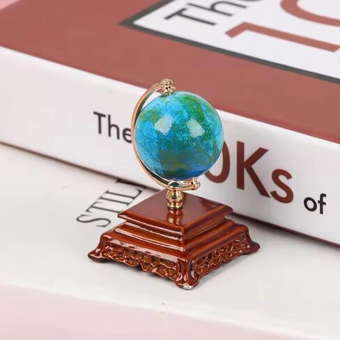 Mini Metal Globe Ornament, 1:12 Scale Mini World Globe for Dollhouse Decoration and Research, Ideal for Miniature Home Decor and Photography Props in Saudi Arabia