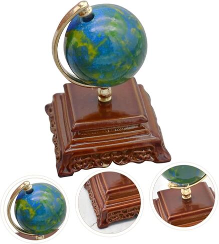 Mini Metal Globe Ornament, 1:12 Scale Mini World Globe for Dollhouse Decoration and Research, Ideal for Miniature Home Decor and Photography Props in Saudi Arabia