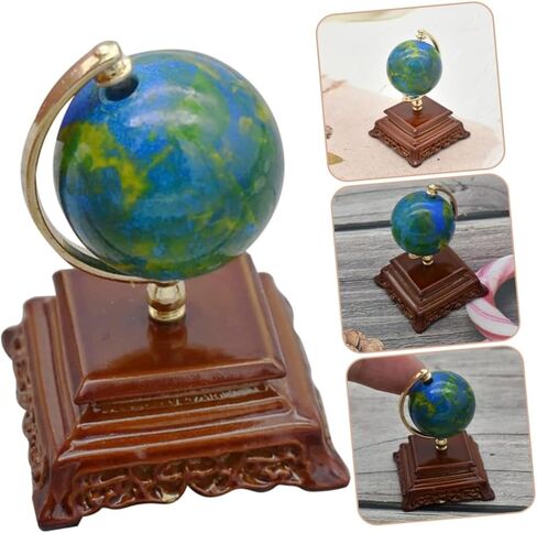 Mini Metal Globe Ornament, 1:12 Scale Mini World Globe for Dollhouse Decoration and Research, Ideal for Miniature Home Decor and Photography Props in Saudi Arabia