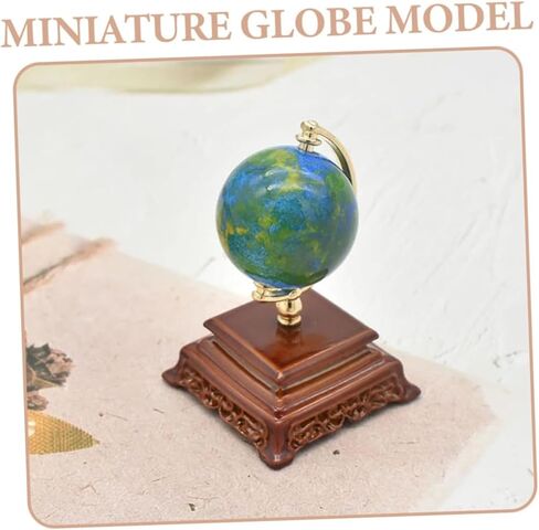 Mini Metal Globe Ornament, 1:12 Scale Mini World Globe for Dollhouse Decoration and Research, Ideal for Miniature Home Decor and Photography Props in Saudi Arabia