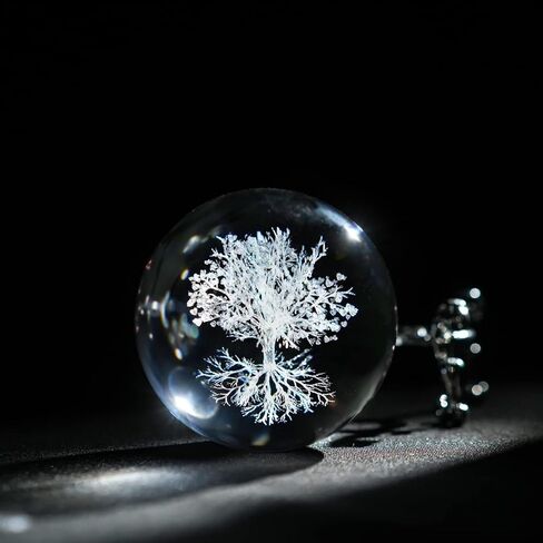 Tree of Life Crystal Ball Decoration - Laser-Engraved Multi-Pattern Design with Stand, Suitable for Home, Office and Bedroom in Saudi Arabia