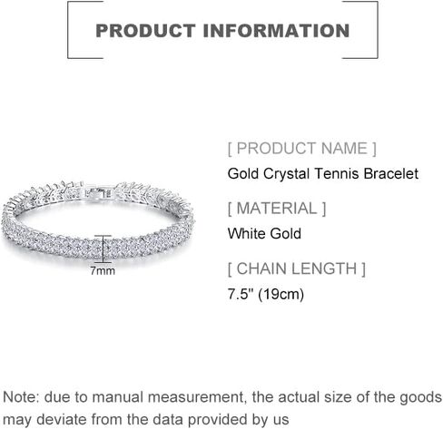 14K Gold Crystal Tennis Bracelet for Women,Dainty Leaf Style Bezel Setting Natural Crystal Charm Bracelet,Fashion Jewelry Gift for Her in Kuwait