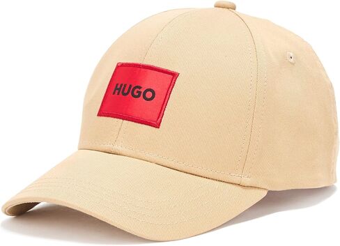 HUGO، قبعة قطنية مربعة ذات شعار، باللون البيج البني، PCE. in Saudi Arabia