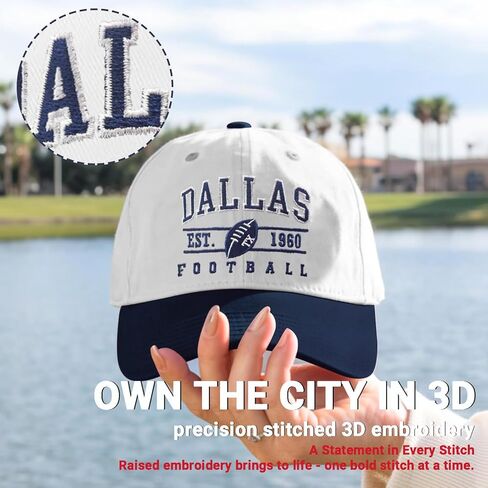 3D Embroidered Upside Down City Baseball Hat ，Adjustable Football Hat for Men Women Game Day Apparel Gifts in Saudi Arabia