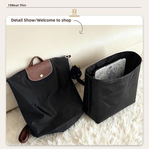 Lightweight Insert for Longchamp BackPack Bag, Waterproof Surface and Silky Satin Lining(Fits Original Xtra M Backpack, Black) in Saudi Arabia