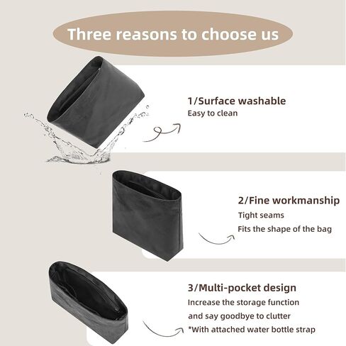 Lightweight Insert for Longchamp BackPack Bag, Waterproof Surface and Silky Satin Lining(Fits Original Xtra M Backpack, Black) in Saudi Arabia
