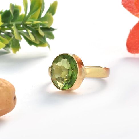 Certified Unheated Untreatet 9.25 Ratti 8.32 Carat A+ Quality Natural Peridot Gemstone Ring For Women's and Men's in Saudi Arabia