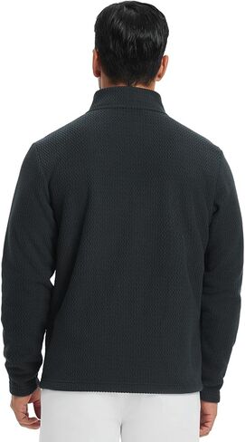 M MAELREG Winter Fleece Jackets for Men Lightweight Stand Collar Fashion Wave Texture Warm Full Zip Mens Coat with Pockets in Saudi Arabia