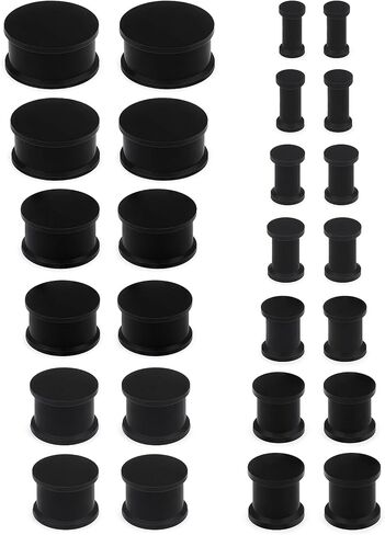 Yaalozei 8G-25mm Soft Ear Gauges Solid Silicone Ear Plugs Double Flared Flesh Stretchers Expander Hide Plugs for Ear Retainer Piercing Jewelry for Women Men Black White Flesh shin Tone 13 Pairs in Saudi Arabia
